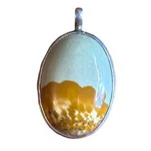 Vintage jasper sterling silver handmade southwestern pendant